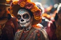 Mexican People halloween carnival festival. AI generated Image by rawpixel.