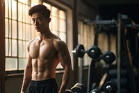 Working Dumbbell gym sports determination. AI generated Image by rawpixel.