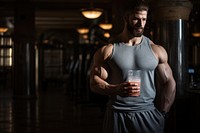 Drink checker gym determination bodybuilding. AI generated Image by rawpixel.