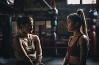 Muay Thai class women adult gym determination. AI generated Image by rawpixel.