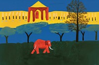 Elephant in India outdoors painting mammal. AI generated Image by rawpixel.