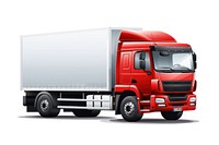 Cargo truck vehicle white background. AI generated Image by rawpixel.