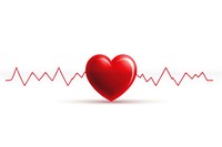 Heart rate white background dynamite weaponry. AI generated Image by rawpixel.