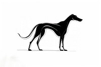 Greyhound silhouette drawing animal. AI generated Image by rawpixel.