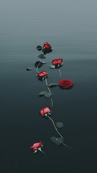 Roses floating in the water flower petal plant. AI generated Image by rawpixel.