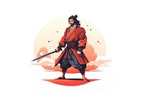 Samurai cartoon weapon adult. AI generated Image by rawpixel.