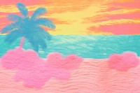 Beach tree art backgrounds. AI generated Image by rawpixel.