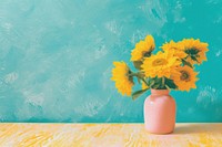 Sunflower vase painting plant petal. AI generated Image by rawpixel.