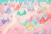 Winter village backgrounds outdoors drawing. AI generated Image by rawpixel.