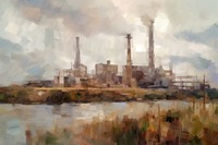 Industry architecture industry painting. AI generated Image by rawpixel.