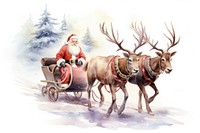 Christmas santa and reindeer vehicle mammal animal. AI generated Image by rawpixel.
