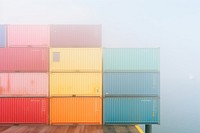 Cargo ship container architecture outdoors. AI generated Image by rawpixel.