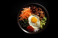 Bibimbap bowl food egg vegetable. AI generated Image by rawpixel.