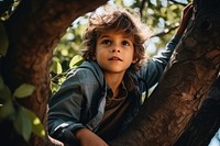 Children climbing portrait outdoors sitting. AI generated Image by rawpixel.