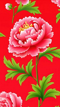 Peonies wallpaper pattern flower. AI generated Image by rawpixel.