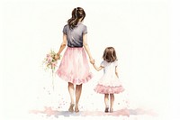 Mothers walking child dress. AI generated Image by rawpixel.