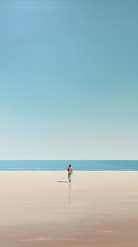 Beach outdoors standing horizon. AI generated Image by rawpixel.