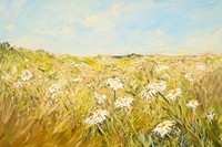 Daisy painting field grassland