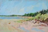Beach painting outdoors nature. AI generated Image by rawpixel.
