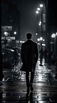 Man walk standing walking black. AI generated Image by rawpixel.