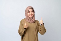 Indonesian smiling smile hijab. AI generated Image by rawpixel.