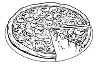Pizza doodle drawing sketch. AI generated Image by rawpixel.