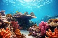 Coral lanscape sea underwater outdoors. AI generated Image by rawpixel.