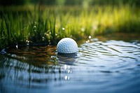 Golf ball in water golf outdoors nature. AI generated Image by rawpixel.