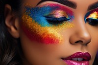 Colorful makeup cosmetics adult celebration. 