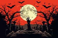 Halloween silhouette outdoors night. AI generated Image by rawpixel.