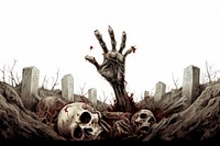 Zombie hand invertebrate gravestone tombstone. 