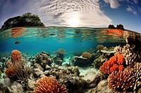 Coral lanscape underwater outdoors nature. AI generated Image by rawpixel.