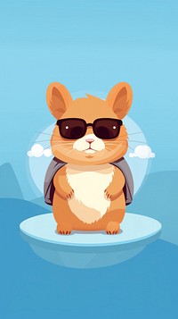 Hamster wearing a sunglasses cartoon animal mammal. AI generated Image by rawpixel.