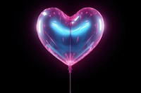 Heart balloon night illuminated celebration. AI generated Image by rawpixel.