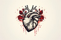 Heart drawing sketch illustrated. AI generated Image by rawpixel.