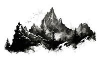 Mountains drawing nature sketch. AI generated Image by rawpixel.