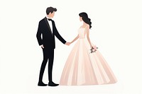 A groom and bride holding hands wedding marriage fashion. AI generated Image by rawpixel.