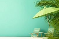 Minimal green background summer architecture furniture. 