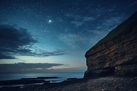 Cliff with night sky landscape outdoors horizon. AI generated Image by rawpixel.