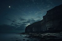 Cliff with night sky astronomy outdoors nature. AI generated Image by rawpixel.