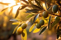 Olive branches sunlight plant tree. AI generated Image by rawpixel.