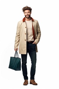A male customer doing shopping bag overcoat handbag. AI generated Image by rawpixel.
