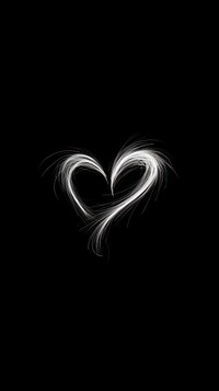 Heart black white logo. 