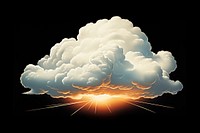 A wide small thunder storm Cloud isolated on clear solid background nature cloud sky. AI generated Image by rawpixel.