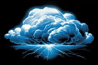 A wide small thunder storm Cloud isolated on clear solid background thunderstorm lightning nature. AI generated Image by rawpixel.