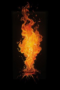 A fire effect isolated on clear solid background bonfire black background illuminated. AI generated Image by rawpixel.