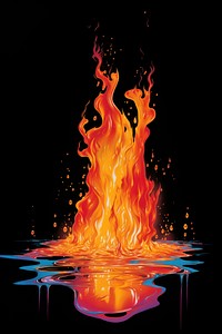 A flame bonfire effect isolated on clear solid background black background destruction illuminated. AI generated Image by rawpixel.