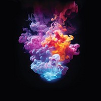A smoke Cloud isolated on clear solid background purple black background creativity. AI generated Image by rawpixel.