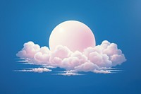 A subtle wide small cloud with the moon isolated on clear solid background backgrounds sunlight outdoors. 