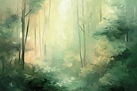 Vegetation outdoors nature forest vegetation woodland painting. AI generated Image by rawpixel.